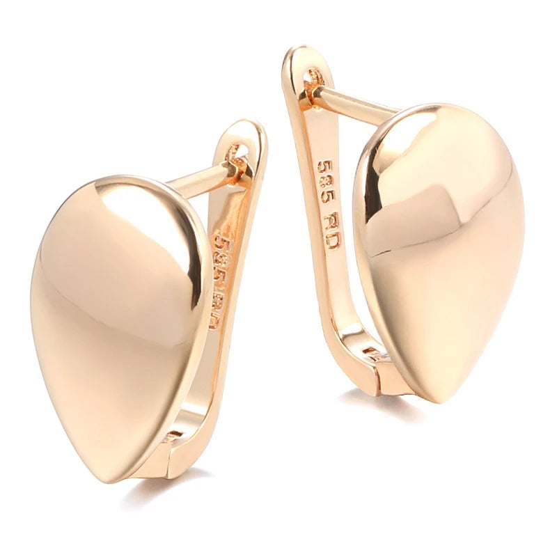585 Rose Gold Square Dangle Earrings – Glossy Women’s Fine Jewelry