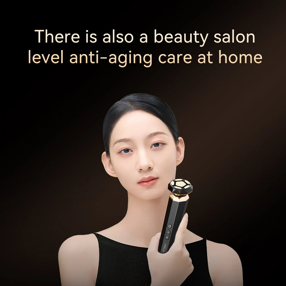 ANLAN Pro Skincare Device – 18K Gold RF EMS Facial Massager for Skin Tightening & Lifting