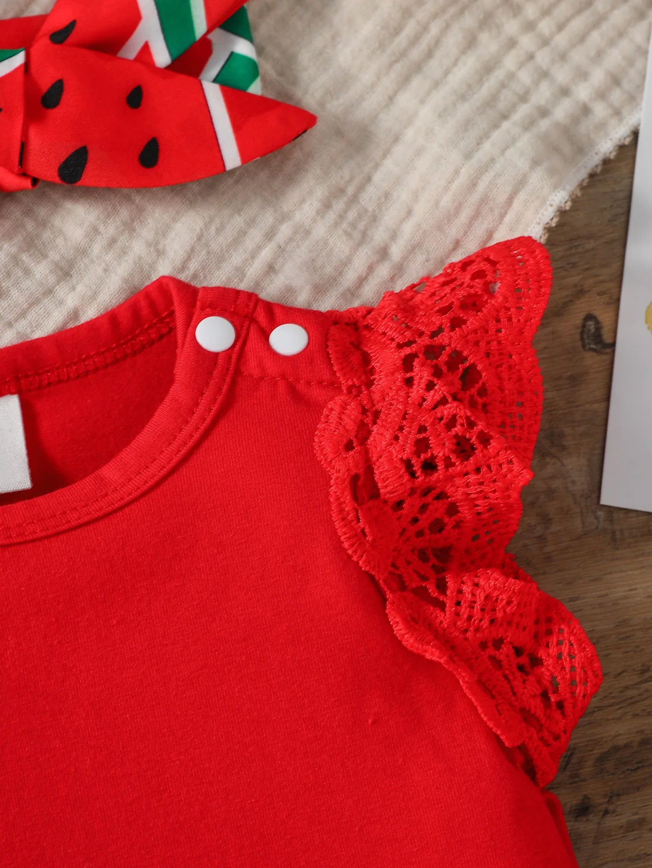 Baby Girl Watermelon Outfit – Sleeveless Summer Shirt Set