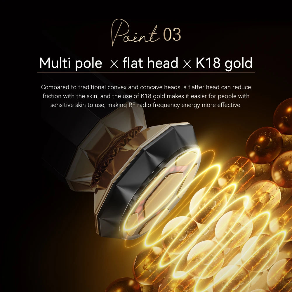 ANLAN Pro Skincare Device – 18K Gold RF EMS Facial Massager for Skin Tightening & Lifting