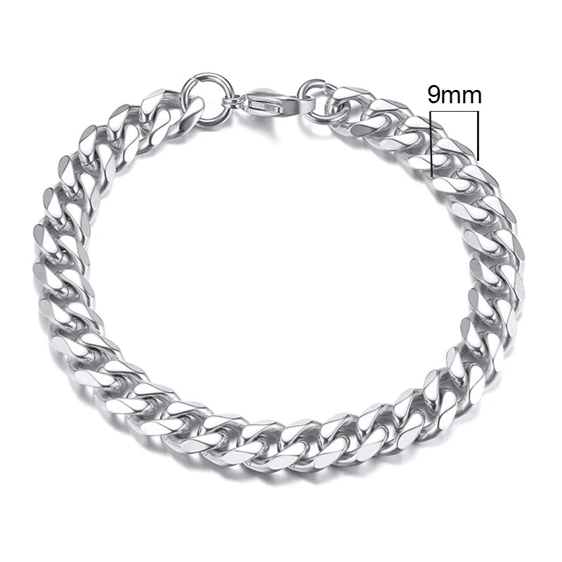 Stainless Steel Cuban Link Bracelet – Mens & Womens Unisex Jewelry