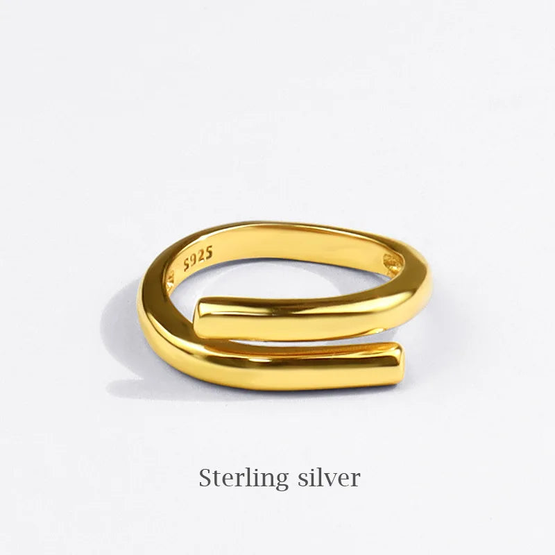 Silver Double Layer Geometric Ring – Handmade Luxury Women’s Jewelry