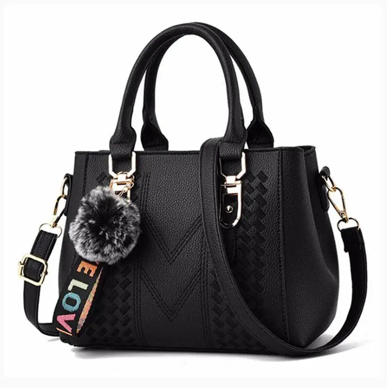 Embroidered Leather Handbag – Stylish Messenger Shoulder Bag for Women