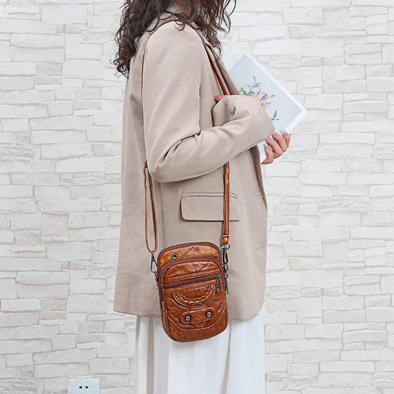 Multi-Functional Soft PU Leather Shoulder Bag – Vintage Crossbody Purse for Women