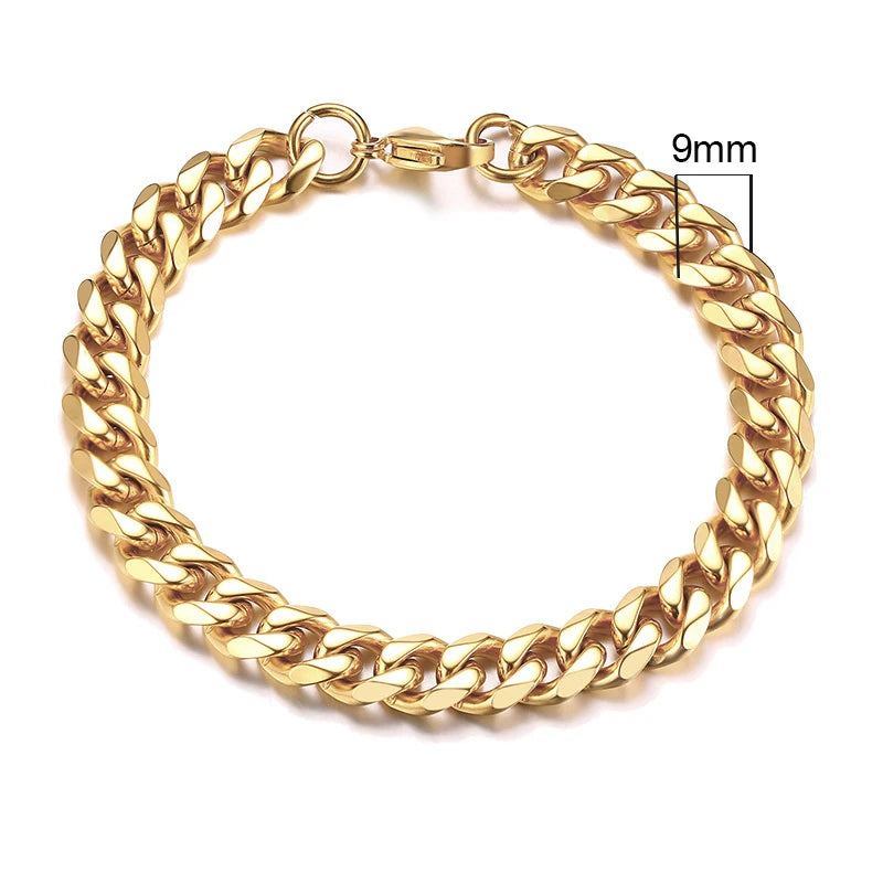 Stainless Steel Cuban Link Bracelet – Mens & Womens Unisex Jewelry