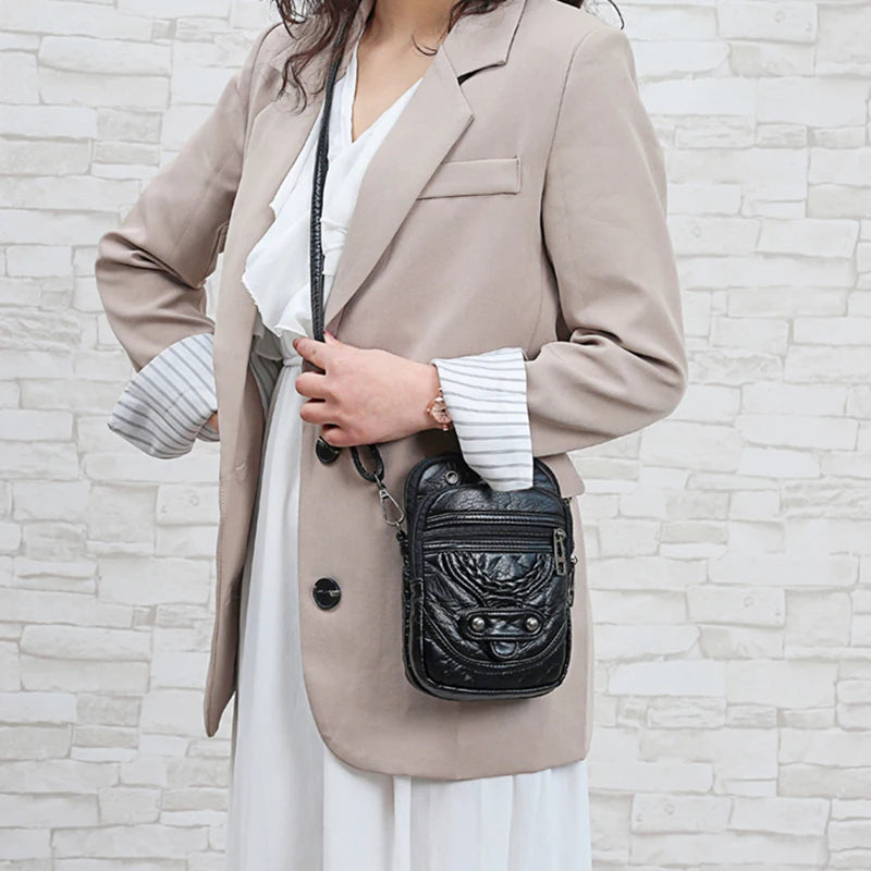 Multi-Functional Soft PU Leather Shoulder Bag – Vintage Crossbody Purse for Women