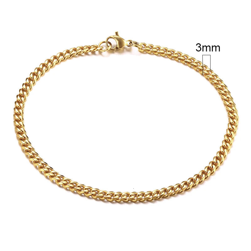 Stainless Steel Cuban Link Bracelet – Mens & Womens Unisex Jewelry