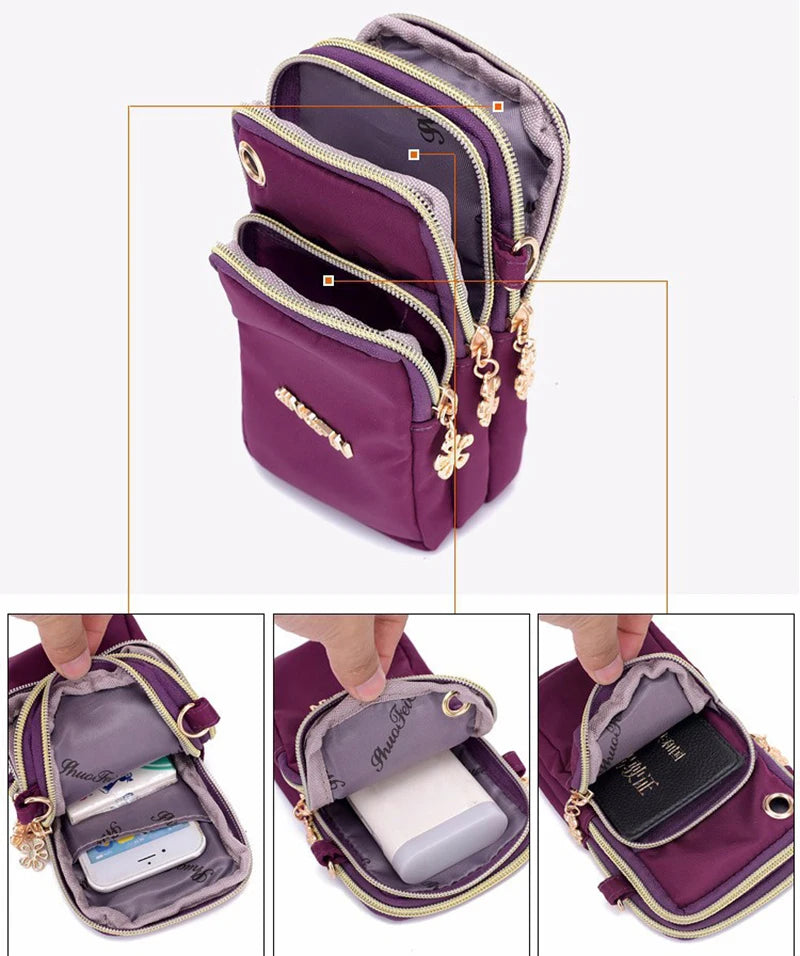 Waterproof Nylon Crossbody Bag – Small Messenger Shoulder Purse for Women