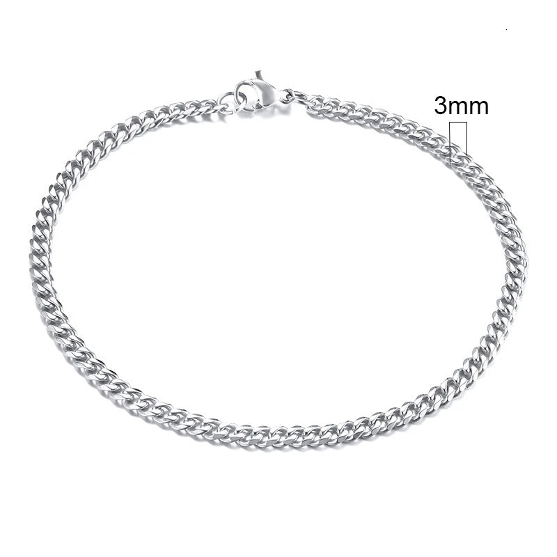 Stainless Steel Cuban Link Bracelet – Mens & Womens Unisex Jewelry