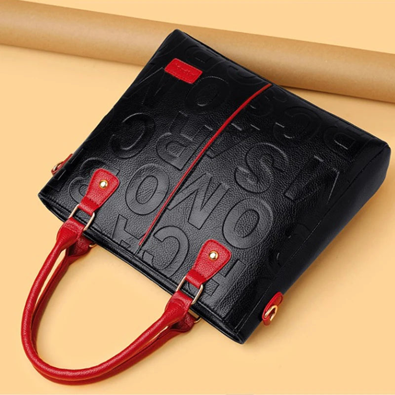 Luxury PU Leather Tote – Large Capacity Travel Shoulder Crossbody Bag for Women
