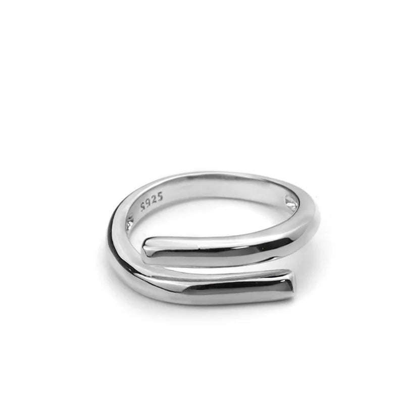 Silver Double Layer Geometric Ring – Handmade Luxury Women’s Jewelry