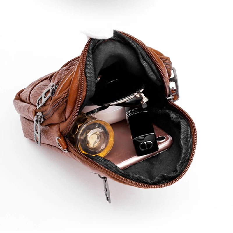 Multi-Functional Soft PU Leather Shoulder Bag – Vintage Crossbody Purse for Women