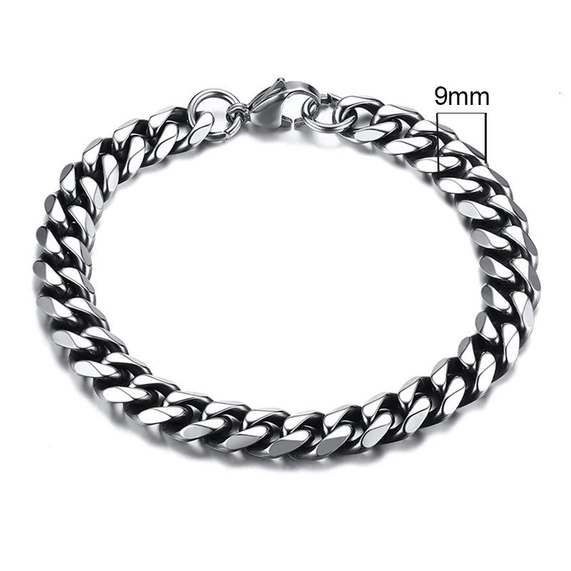 Stainless Steel Cuban Link Bracelet – Mens & Womens Unisex Jewelry