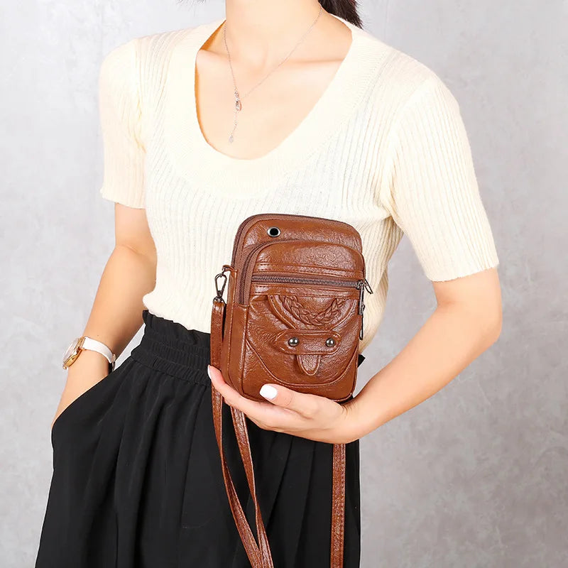 Multi-Functional Soft PU Leather Shoulder Bag – Vintage Crossbody Purse for Women