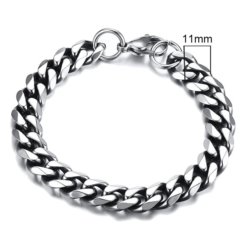 Stainless Steel Cuban Link Bracelet – Mens & Womens Unisex Jewelry