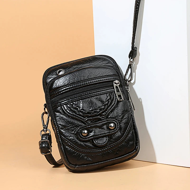 Multi-Functional Soft PU Leather Shoulder Bag – Vintage Crossbody Purse for Women