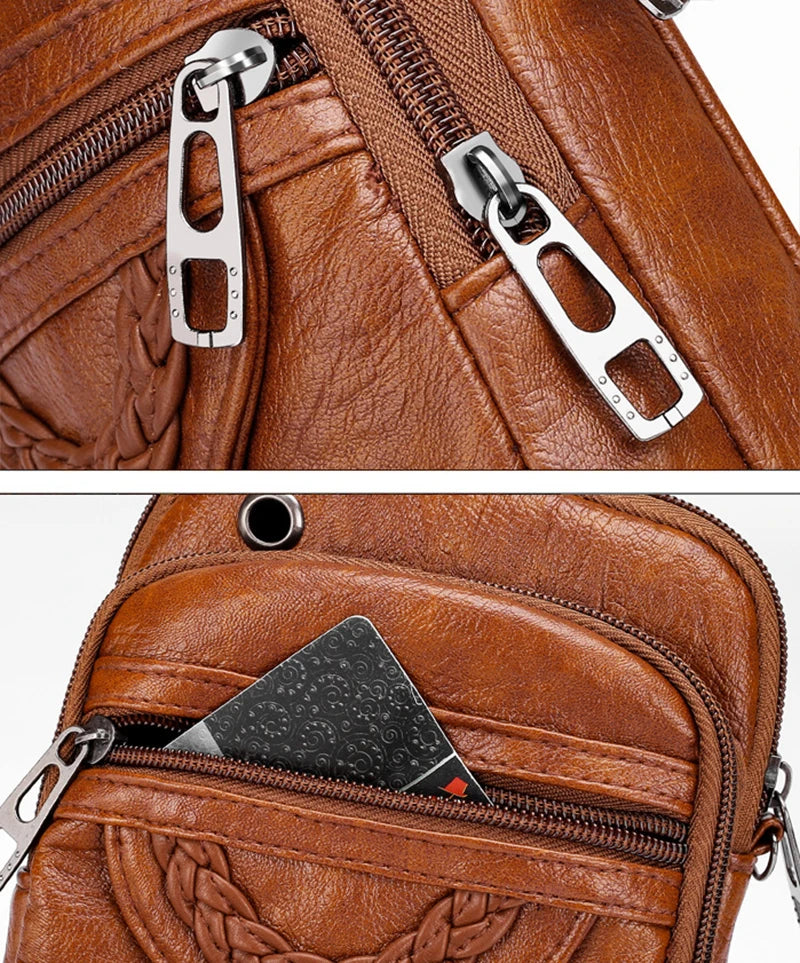 Multi-Functional Soft PU Leather Shoulder Bag – Vintage Crossbody Purse for Women