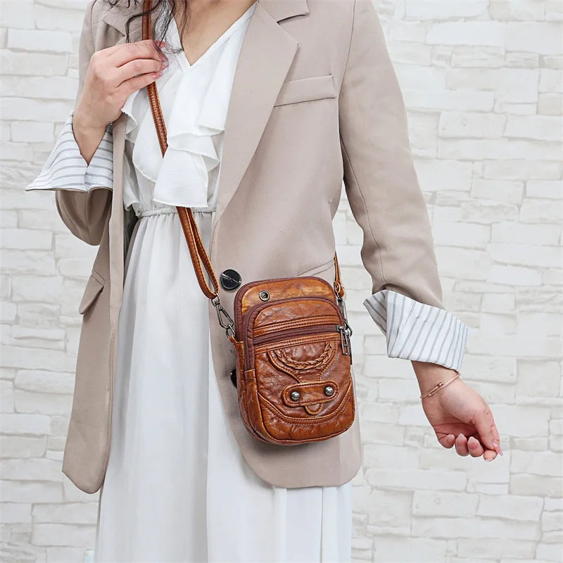 Multi-Functional Soft PU Leather Shoulder Bag – Vintage Crossbody Purse for Women