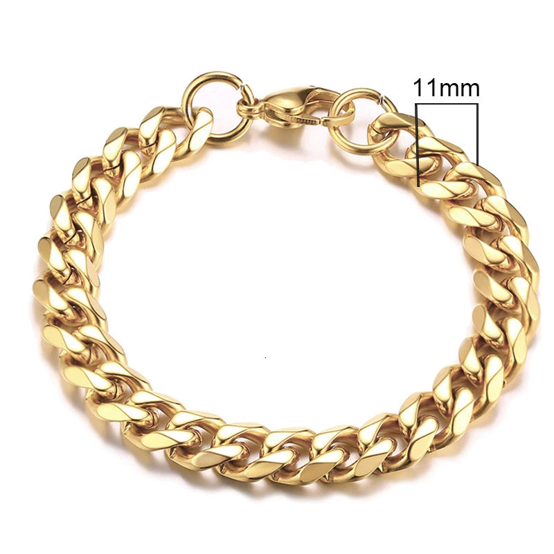 Stainless Steel Cuban Link Bracelet – Mens & Womens Unisex Jewelry