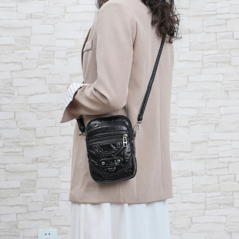 Multi-Functional Soft PU Leather Shoulder Bag – Vintage Crossbody Purse for Women