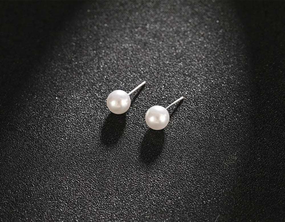 Simple Pearl Bean Earrings – Crystal Women’s Fashion Jewelry