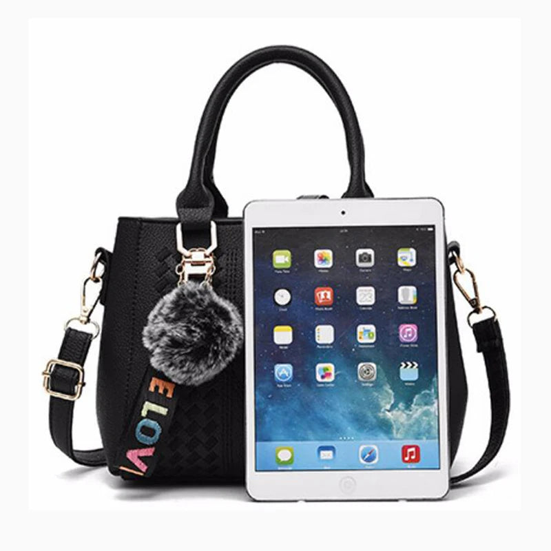 Embroidered Leather Handbag – Stylish Messenger Shoulder Bag for Women