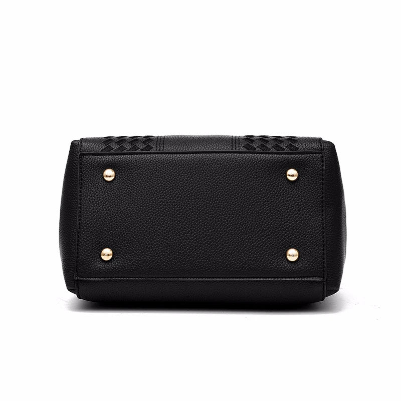Embroidered Leather Handbag – Stylish Messenger Shoulder Bag for Women