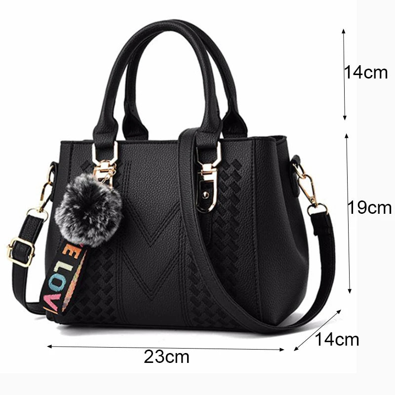 Embroidered Leather Handbag – Stylish Messenger Shoulder Bag for Women