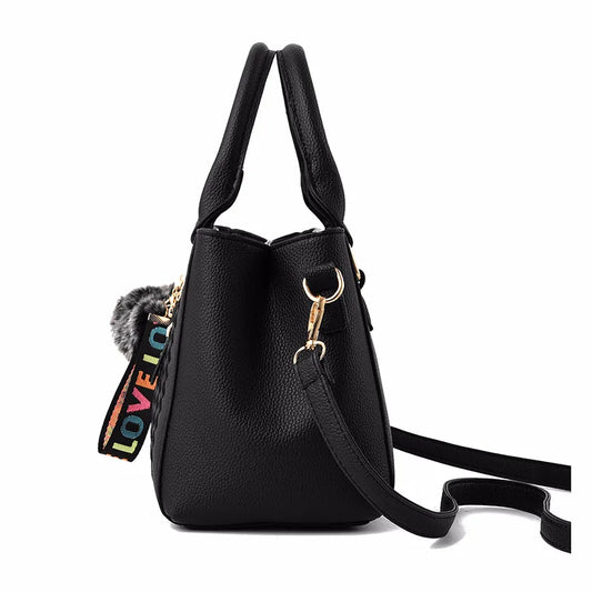 Embroidered Leather Handbag – Stylish Messenger Shoulder Bag for Women