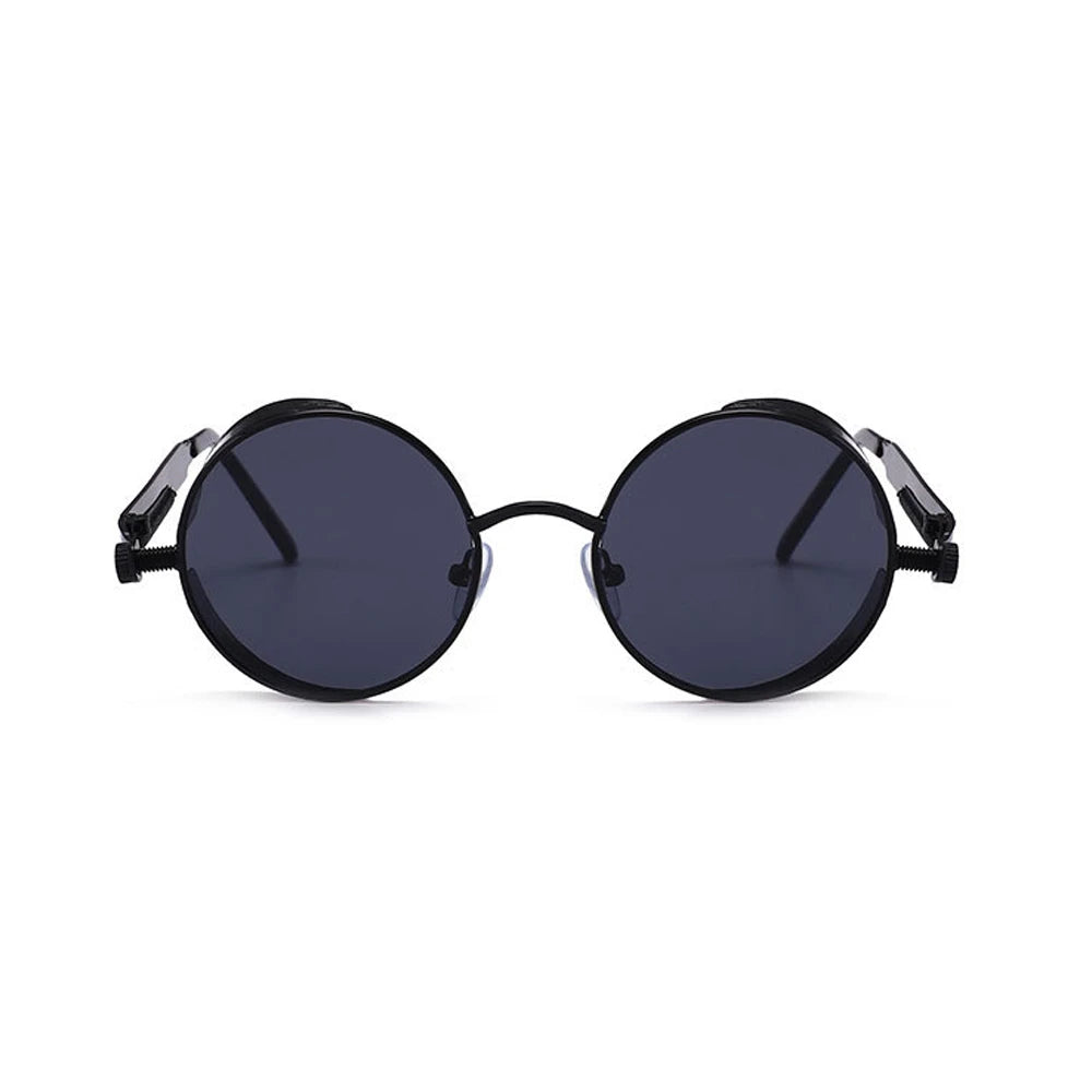 VIVIBEE Vintage Steampunk Red Round Sunglasses – Punk Alloy Metal Gothic Shades for Men & Women 2025