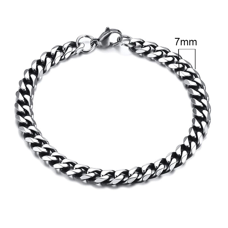 Stainless Steel Cuban Link Bracelet – Mens & Womens Unisex Jewelry