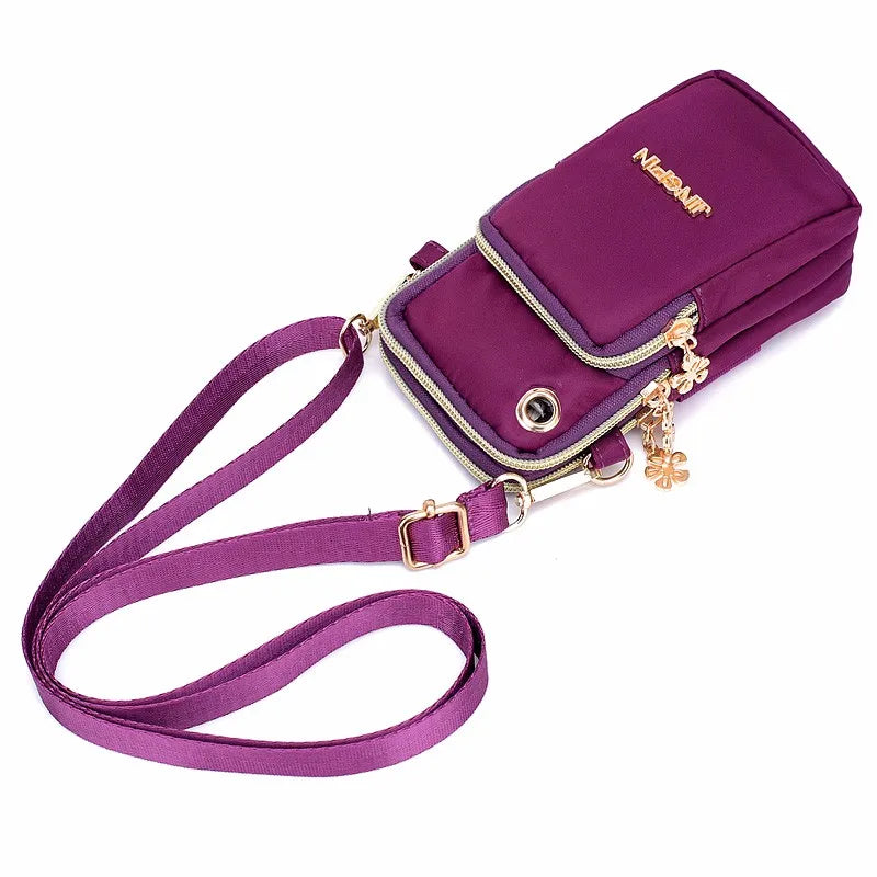 Waterproof Nylon Crossbody Bag – Small Messenger Shoulder Purse for Women
