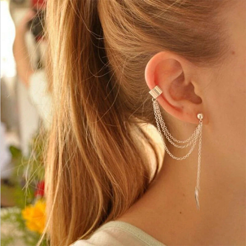 10Pcs Rose Gold Leaf Ear Cuff Set – Non-Piercing Women’s Jewelry