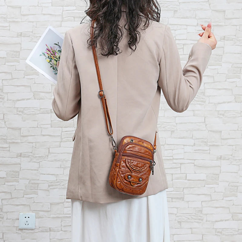 Multi-Functional Soft PU Leather Shoulder Bag – Vintage Crossbody Purse for Women