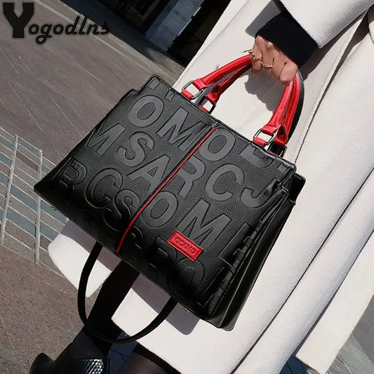 Luxury PU Leather Tote – Large Capacity Travel Shoulder Crossbody Bag for Women