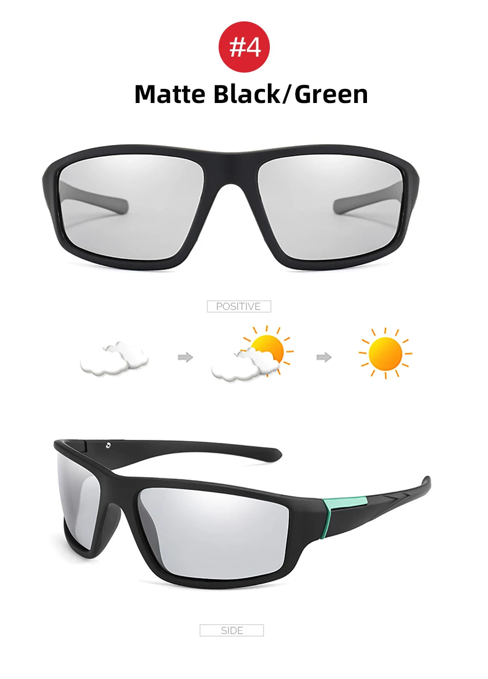Photochromic Polarized Sports Sunglasses – Color Changing Driving Goggles for Men & Women 2025
