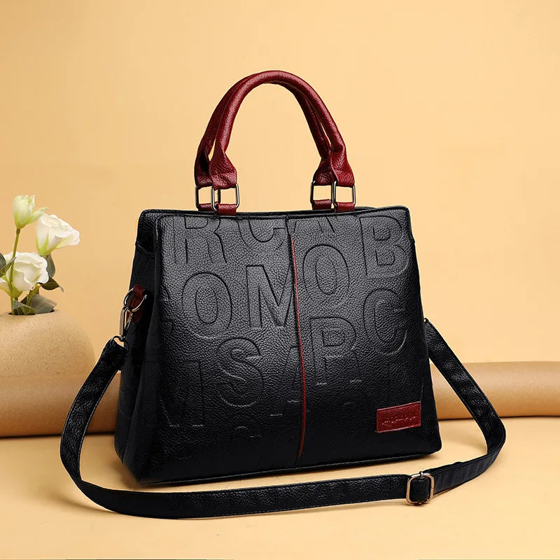 Luxury PU Leather Tote – Large Capacity Travel Shoulder Crossbody Bag for Women