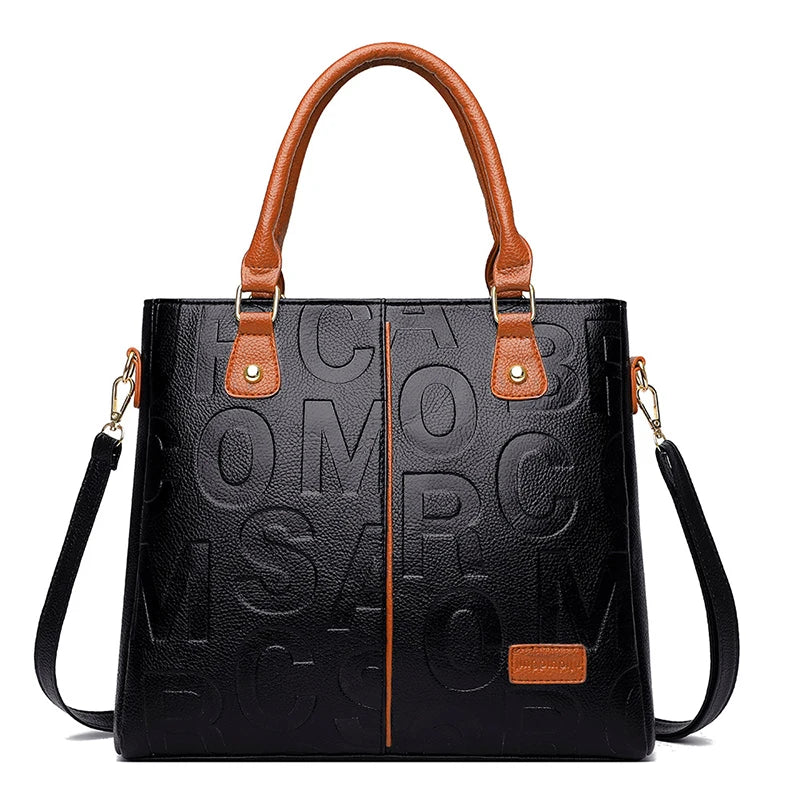 Luxury PU Leather Tote – Large Capacity Travel Shoulder Crossbody Bag for Women