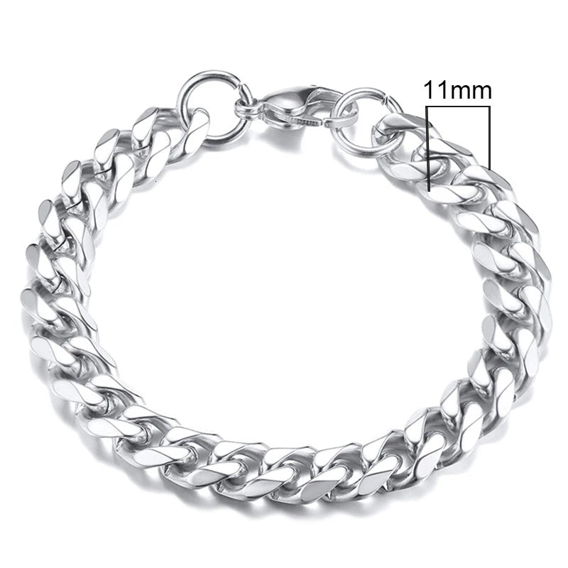 Stainless Steel Cuban Link Bracelet – Mens & Womens Unisex Jewelry