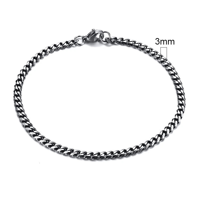 Stainless Steel Cuban Link Bracelet – Mens & Womens Unisex Jewelry