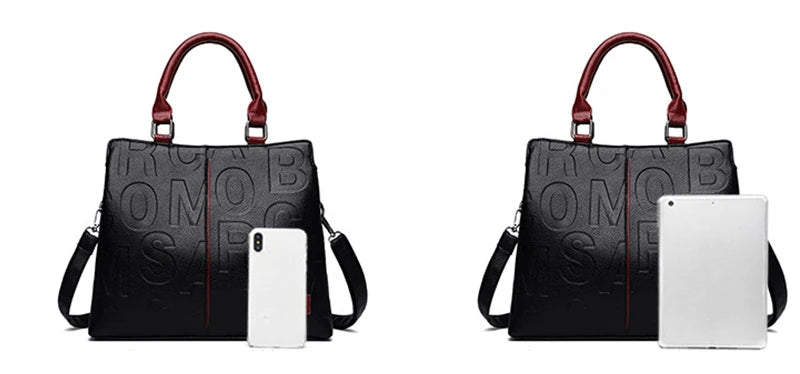 Luxury PU Leather Tote – Large Capacity Travel Shoulder Crossbody Bag for Women