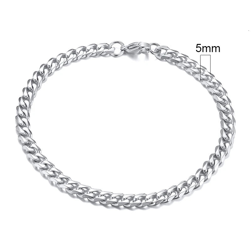 Stainless Steel Cuban Link Bracelet – Mens & Womens Unisex Jewelry