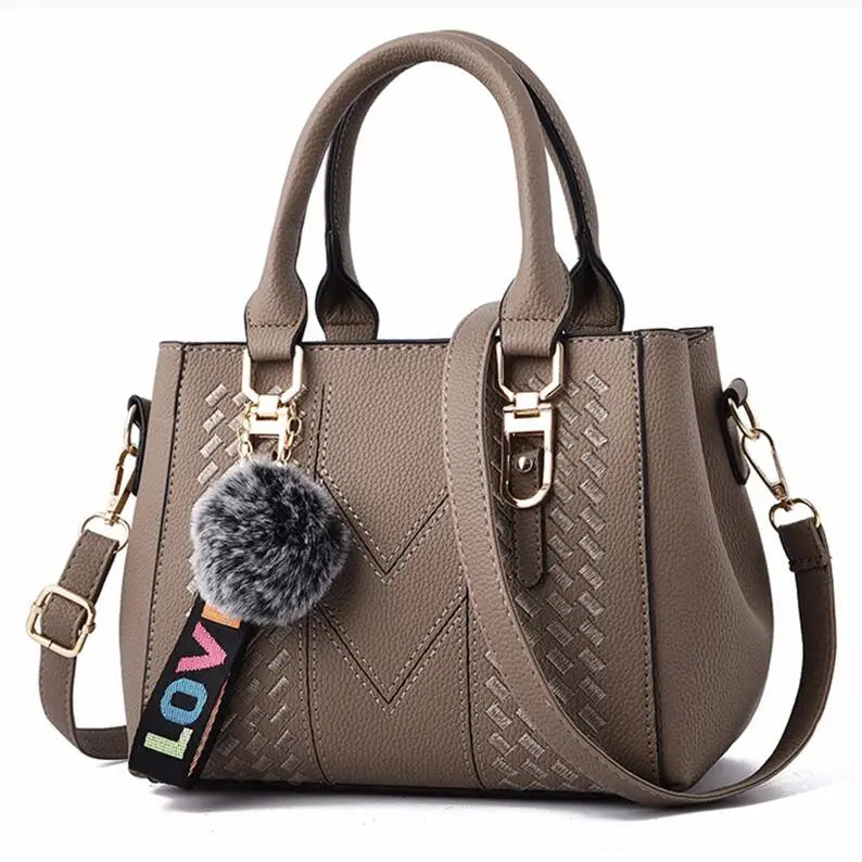 Embroidered Leather Handbag – Stylish Messenger Shoulder Bag for Women