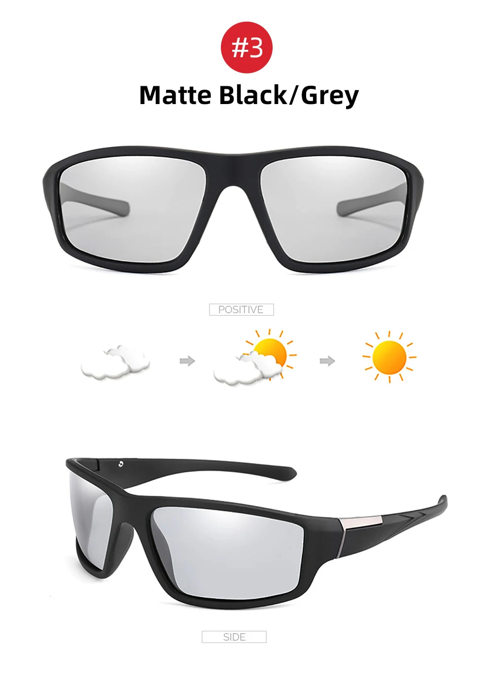 Photochromic Polarized Sports Sunglasses – Color Changing Driving Goggles for Men & Women 2025