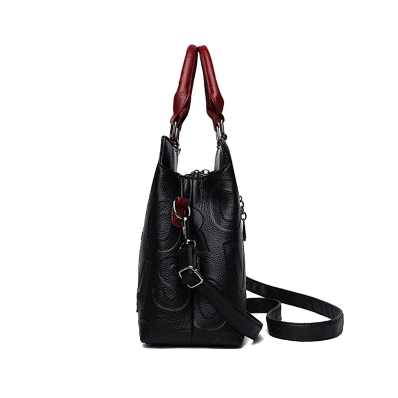 Luxury PU Leather Tote – Large Capacity Travel Shoulder Crossbody Bag for Women