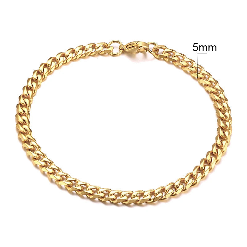 Stainless Steel Cuban Link Bracelet – Mens & Womens Unisex Jewelry