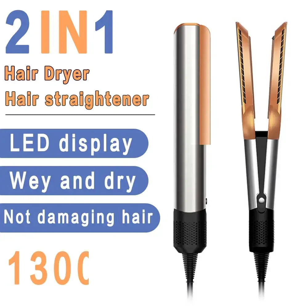 2-in-1 Professional Hair Dryer & Straightener – Quick-Dry Negative Ion Styling Tool