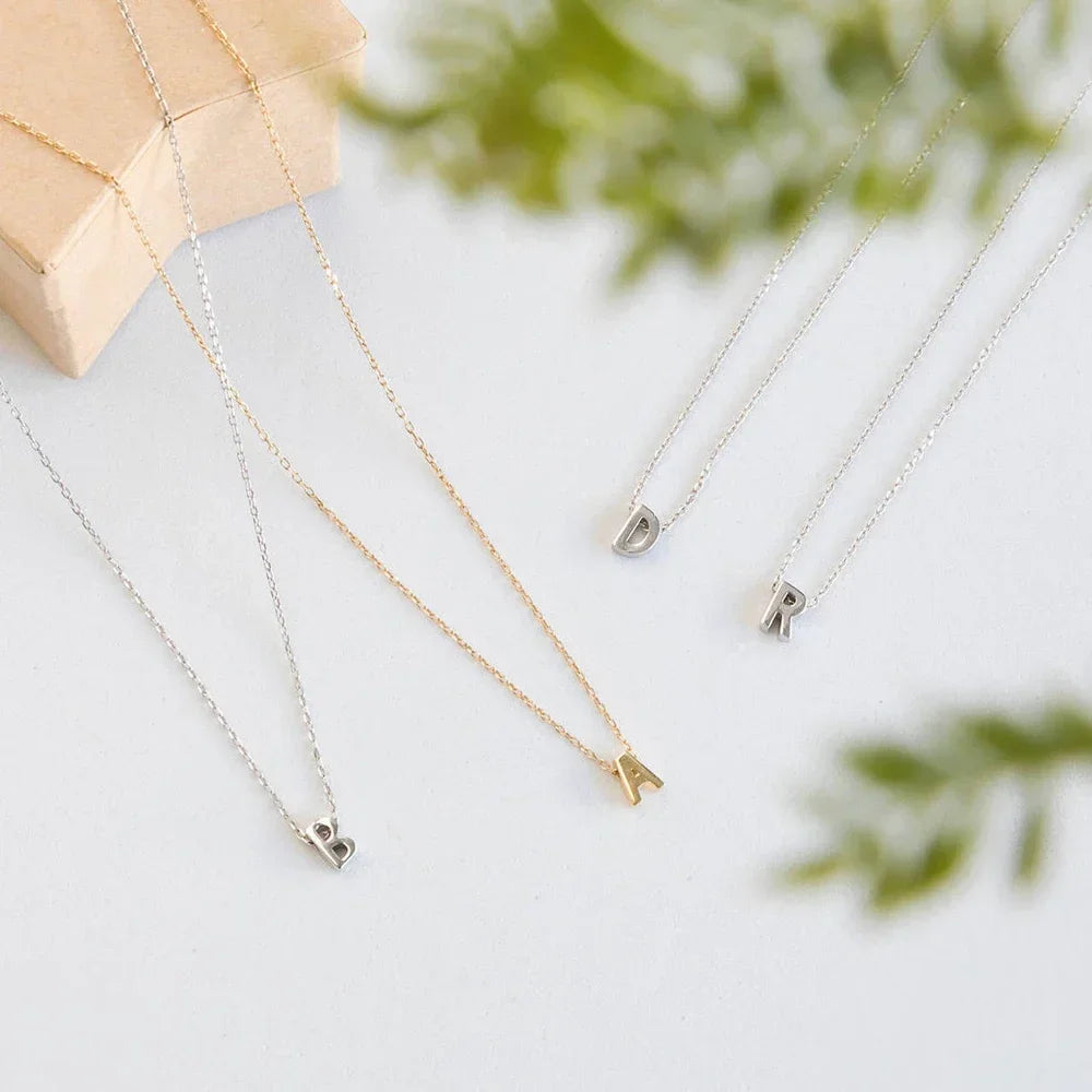 Tiny Initial Letter Necklace – Gold & Silver Women’s Choker Jewelry