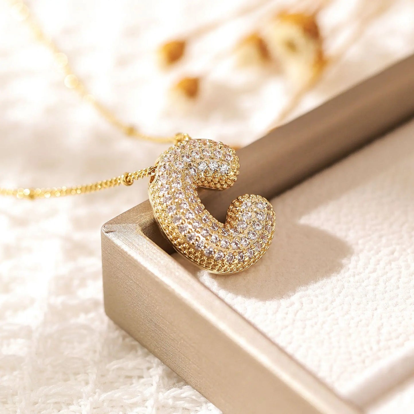 Gold A–Z Letter Necklace – Zircon Pendant Minimalist Chain