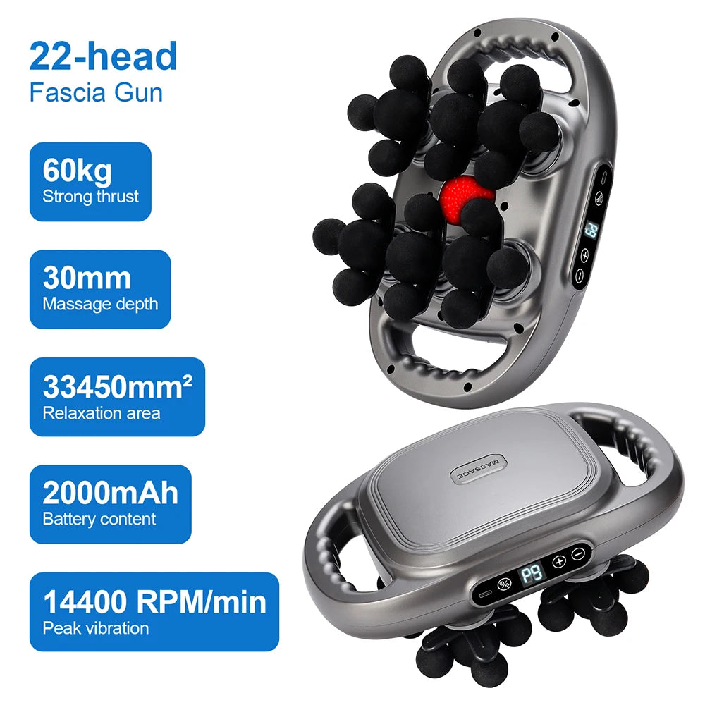 Fascia Gun – 42-Head High-Frequency Vibration Massage Gun | Full Body, Back, Waist, Neck & Shoulder Muscle Massager